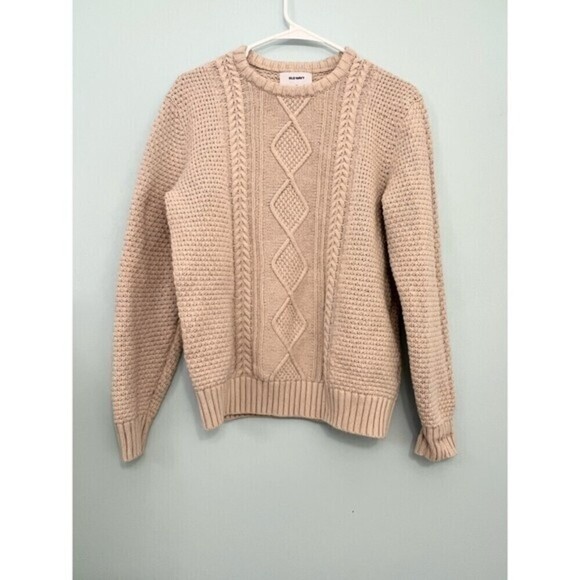 Knitted Cardigan Sweater beige cabincore fishermancore women & men Size M. - Picture 6 of 8